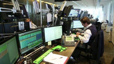 Office cubicles Video stock 77053289