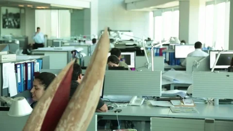 Office cubicles Video stock 77053301