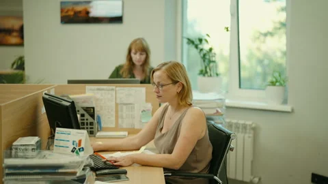 Office daily routine, managers working in company with documents Stock Footage 269900222