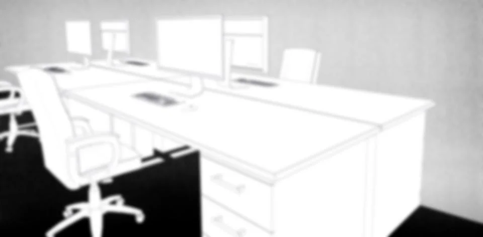 Office desk at digitally generated workplace Stock Illustration