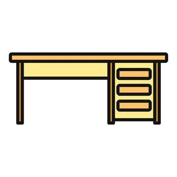 Office desk with drawers vector flat icon Illustrazione stock