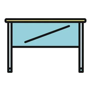Office desk flat design displaying home workspace furniture Stock Illustration