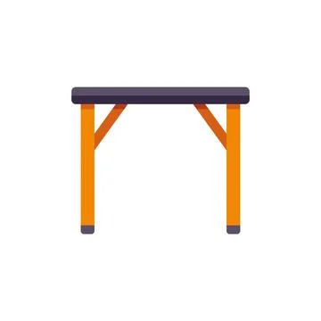 Office desk flat design isolated on white Stock Illustration