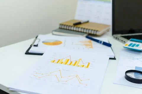 Office desk graph Stock Photos