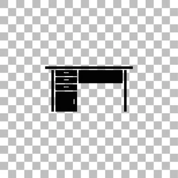 Office desk icon flat Stock Illustration