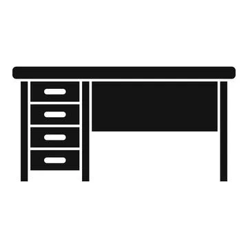 Office desk icon simple vector. Sit posture Illustrazione stock