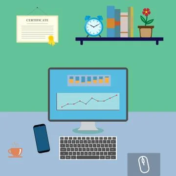 Office desk Stock Illustration