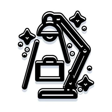 Office desk lamp illuminating creative business ideas Stock Illustration