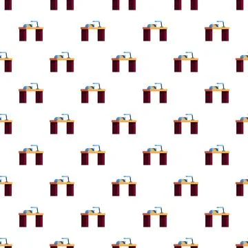 Office desk with lamp repeating pattern texture Illustrazione stock