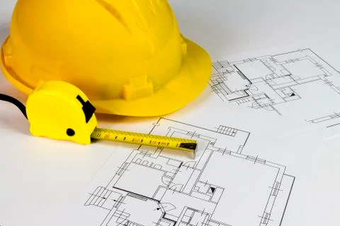 An office desk with the project papers Stock Photos