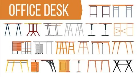 Office Desk Set . Office Creative Modern Desk. Home Table. Interior Table Ilustración de archivo