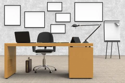 Office desk text space -3D illustration Stock-Illustration