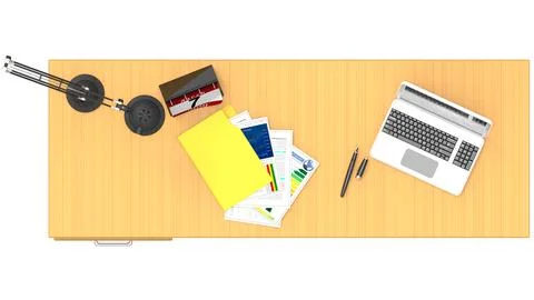 Office desk text space -3D illustration Illustrazione stock