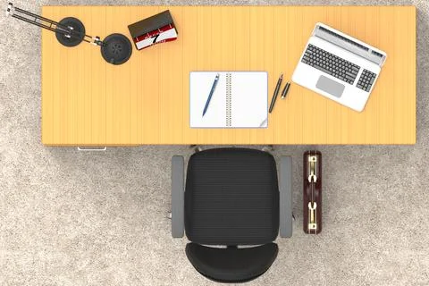 Office desk text space -3D illustration Illustrazione stock