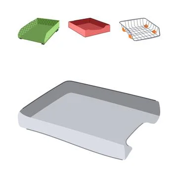 Office desk trays organizing documents and stationery Stock Illustration