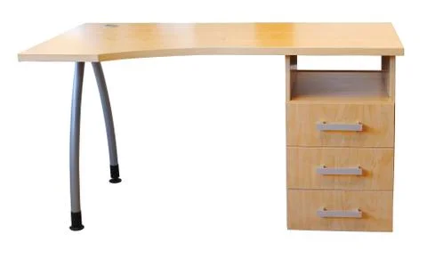 Office desk on white background Stock Photos