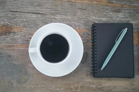 Office desk before work Foto stock