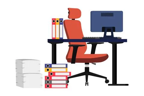 Office desk workspace Stock Illustration
