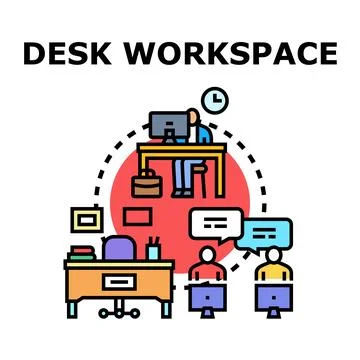 Office desk workspace for remote or onsite work イラスト素材