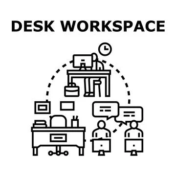 Office desk workspace for remote or onsite work イラスト素材