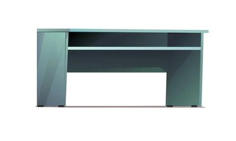 Office desktop. Front view. Cartoon style. Object isolated on white backgroun Stock Illustration