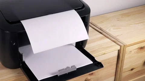 Office desktop laser printer Video stock 65016242