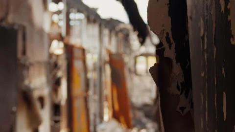 An office destroyed by the explosion Stock Footage 200915938