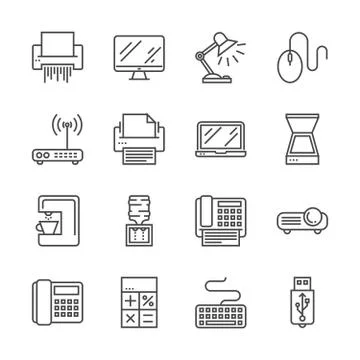 Office devices icons イラスト素材