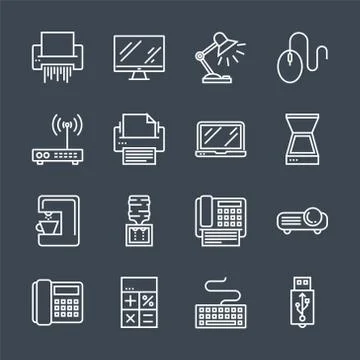 Office devices icons Stockillustratie