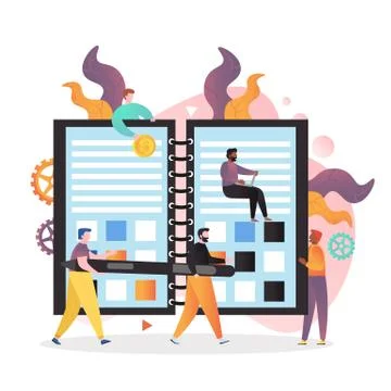 Office diary vector concept for web banner, website page 스톡 일러스트