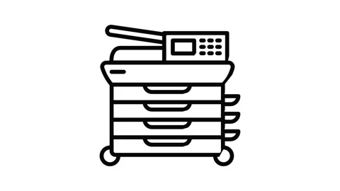 Office digital printer icon animation Stock Footage 153082954