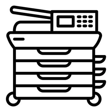 Office digital printer icon, outline style Stock Illustration