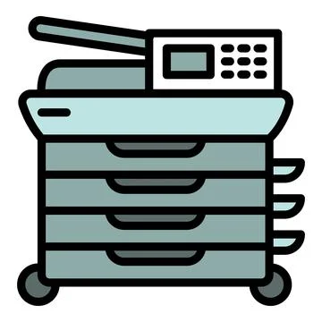 Office digital printer icon, outline style Illustrazione stock