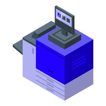 Office digital printing icon, isometric style 스톡 일러스트