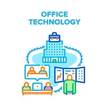 Office Digital Technology Vector Concept Color イラスト素材