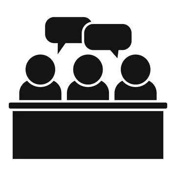 Office discussion icon simple vector. People talk Illustration