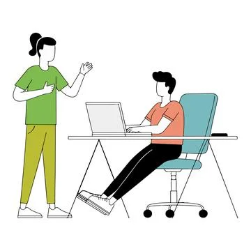 Office Discussion Stock Illustration