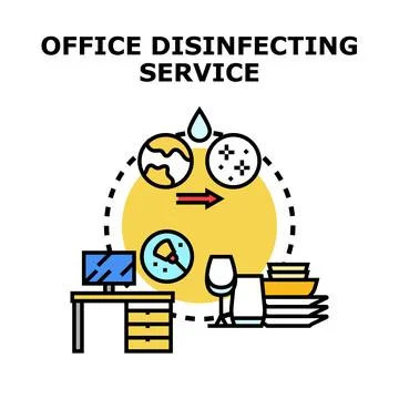 Office disinfecting service process for clean work environment Stock Illustration
