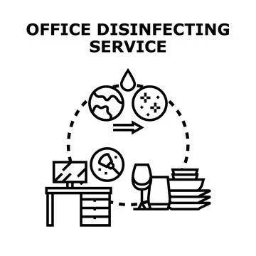 Office disinfecting service process for clean work environment 库存插图