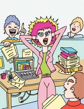 Office distractions Stock Illustration