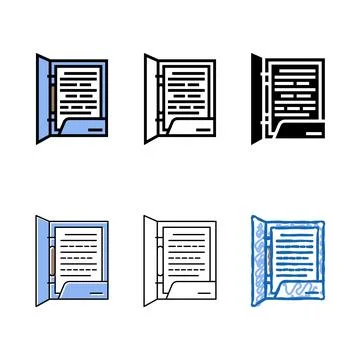 Office document file color icon vector variants Stock Illustration