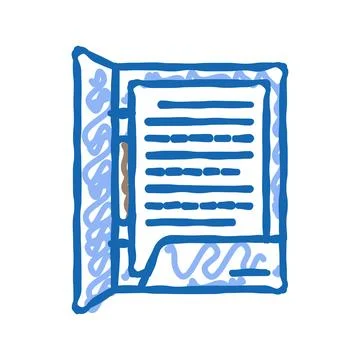 Office document file icon doodle illustration Stock Illustration