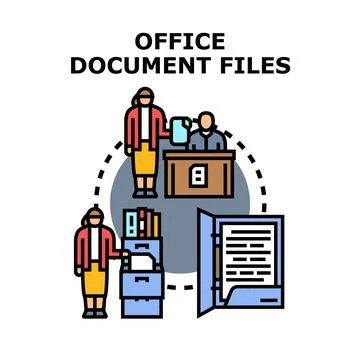 Office document files management and storage concept Stock Illustration