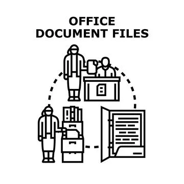 Office document files management and storage concept Stock Illustration