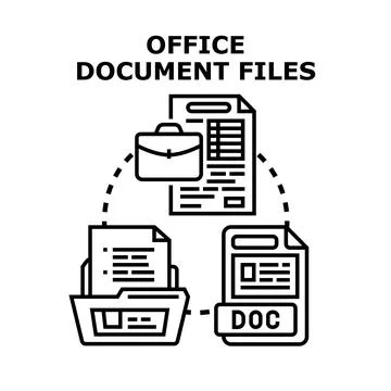 Office document files organization and storage concept Stock Illustration