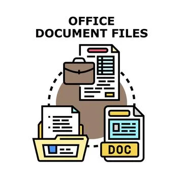 Office document files organization and storage concept Stock Illustration