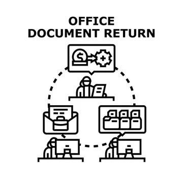 Office document return process management system concept Stock Illustration