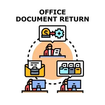 Office document return process management system concept Stock Illustration