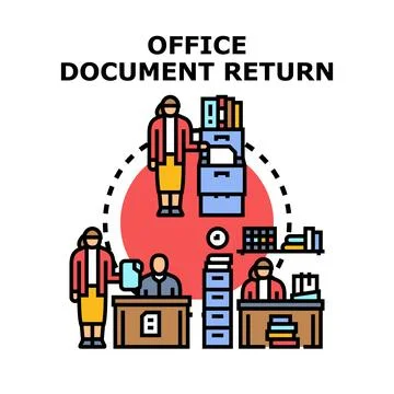 Office document return vector concept illustration Stock Illustration