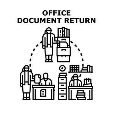 Office document return vector concept illustration Stock Illustration